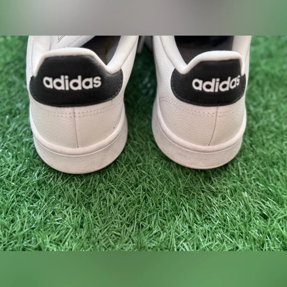 Adidas White Sneakers with Black Stripes Size 9.5‎